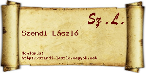 Szendi László névjegykártya