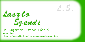 laszlo szendi business card